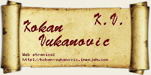 Kokan Vukanović vizit kartica